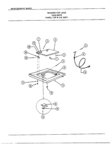 Panel Top And Lid Assy Diagram and Parts List for 6337B  Frigidaire Washer