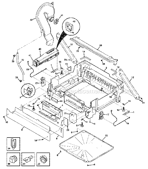 LOWER FRAME Diagram and Parts List for EIDW6105GS1  Electrolux Dishwasher