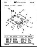 COOKTOP PARTS Diagram and Parts List for 32-1039-00-03  Tappan Range