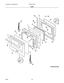 Door Diagram and Parts List for FPEF3077QFP  Frigidaire Range