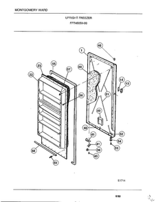 Upright Freezer Diagram and Parts List for 45059B  Frigidaire Freezer