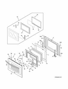 Doors Diagram and Parts List for 79049613313  Kenmore Microwave