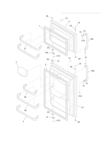 Doors Diagram and Parts List for FFTR1513LQ7  Frigidaire Refrigerator