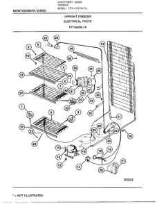Upright Freezer/electrical Parts Diagram and Parts List for 49258-7A  Frigidaire Freezer