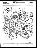 MOTOR, BLOWER AND BODY ASSEMBLY Diagram and Parts List for LCG751LW2  Frigidaire Washer Dryer Combo