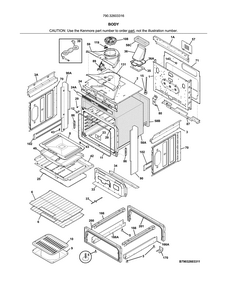 Body Diagram and Parts List for 79032603316  Kenmore Range