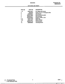 Air Handling Parts Page 2 Diagram and Parts List for 5060009  Frigidaire Air Conditioner