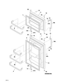 Door Diagram and Parts List for LFHT1513LBB  Frigidaire Refrigerator