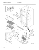 CABINET Diagram and Parts List for FRU17G4JW11  Frigidaire Refrigerator
