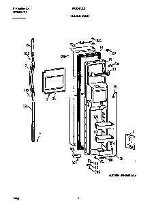 Freezer Door Diagram and Parts List for FRS24AGGW9  Frigidaire Refrigerator