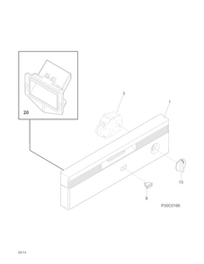 Control Panel Diagram and Parts List for FBD2400KB7B  Frigidaire Dishwasher