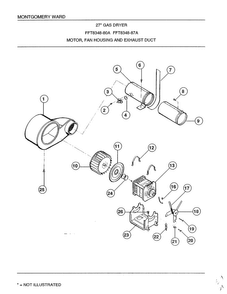 Motor/fan Housing And Exhaust Duct Diagram and Parts List for 8348A  Frigidaire Dryer