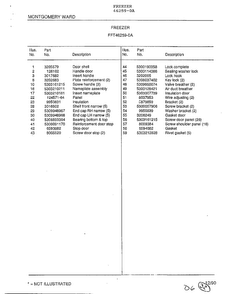 Freezer Page 2 Diagram and Parts List for 46259-0A  Frigidaire Freezer