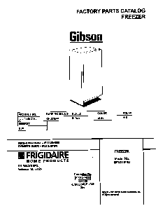 Cover Diagram and Parts List for GFU21M4GW1  Gibson Freezer