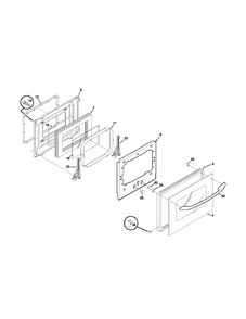 Door Diagram and Parts List for 79040199400  Kenmore Wall Oven
