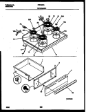 COOKTOP AND DRAWER PARTS Diagram and Parts List for FEF350CASA  Frigidaire Range