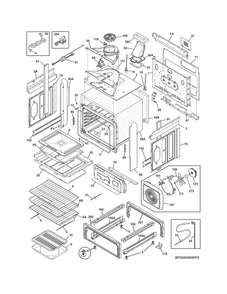 Body Diagram and Parts List for FGGS3065PFG  Frigidaire Range