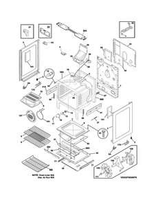 Body Diagram and Parts List for DGGF3054KFT  Frigidaire Range