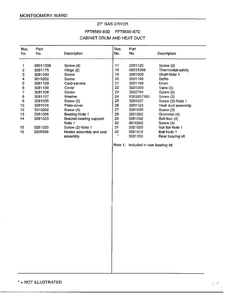 Cabinet Drum And Heat Duct Page 2 Diagram and Parts List for 8589-80D  Frigidaire Dryer