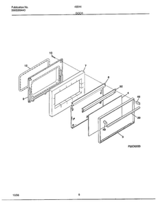 Door Diagram and Parts List for 480447E  Frigidaire Range