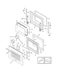 Doors Diagram and Parts List for FPET3085KFC  Frigidaire Wall Oven