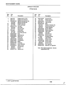 Upright Freezer Page 6 Diagram and Parts List for 46159B  Frigidaire Freezer