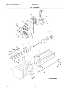 Ice Container Diagram and Parts List for EW23BC71IS9  Electrolux Refrigerator