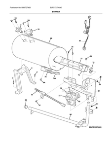 Burner Diagram and Parts List for ELFG7337AW0  Frigidaire Dryer