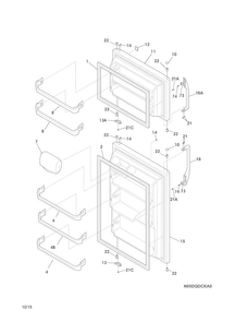 Doors Diagram and Parts List for 25360509413  Kenmore Refrigerator