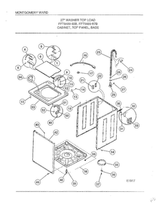 Cabinet/top Panel/base Diagram and Parts List for 6489-80B  Frigidaire Washer