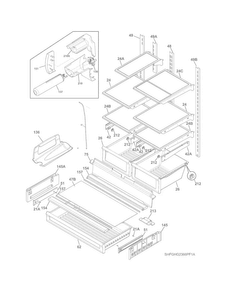 Shelves Diagram and Parts List for FGHB2866PE5A  Frigidaire Refrigerator