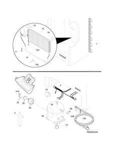System Diagram and Parts List for 25322042410  Kenmore Freezer
