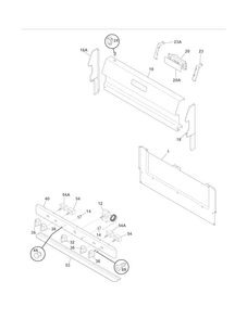 Backguard Diagram and Parts List for FFEF3010LBD  Frigidaire Range