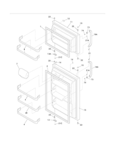 Doors Diagram and Parts List for WRT8G3EWR  Westinghouse Refrigerator