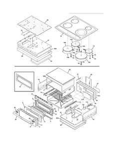 Top/drawer Diagram and Parts List for EW30IS65JSC  Electrolux Range