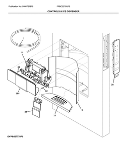 Dispenser Diagram and Parts List for FPBC2278UF5  Frigidaire Refrigerator