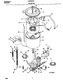 MOTOR / TUB Diagram and Parts List for FWS223RFS1  Frigidaire Washer