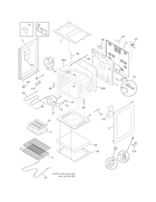 Body Diagram and Parts List for TEF351EWN  Tappan Range