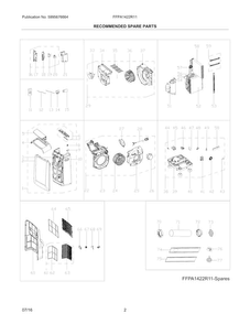 Recommended Spare Parts Diagram and Parts List for FFPA1422R11  Frigidaire Air Conditioner