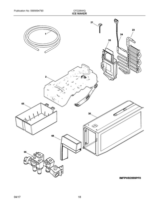 Door Diagram and Parts List for FFFC22M6QWJ  Frigidaire Freezer