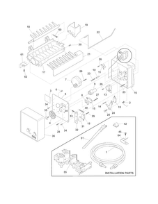 Ice Maker Diagram and Parts List for FFHS2611PF0  Frigidaire Refrigerator