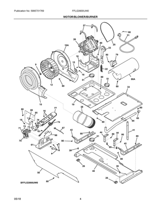Part Location Diagram of 5304517321 Frigidaire BAFFLE