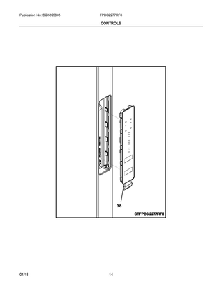 Controls Diagram and Parts List for FPBG2277RF8  Frigidaire Refrigerator