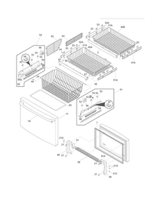 Freezer Drawer - Basket Diagram and Parts List for EW28BS71ISF  Electrolux Refrigerator