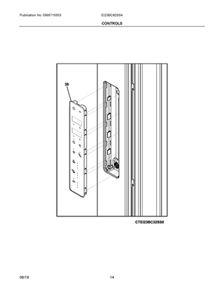Controls Diagram and Parts List for EI23BC82SS4  Frigidaire Refrigerator