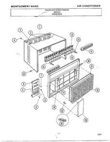 Air Conditioner Diagram and Parts List for 5187A  Frigidaire Air Conditioner