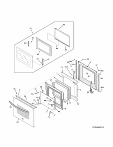 Doors Diagram and Parts List for 79049602313  Kenmore Microwave
