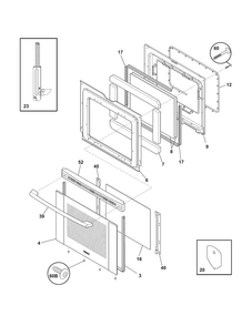 Door Diagram and Parts List for CEI30IF4LSB  Electrolux Range