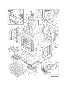Lower Oven Diagram and Parts List for FGMC3065PFD  Frigidaire Microwave Oven Combo
