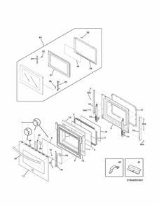 Doors Diagram and Parts List for 79048853901  Kenmore Microwave